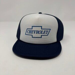 Vintage 80s Nissin Cap Chevrolet‎ Trucker Mesh Snapback Hat OSFA
